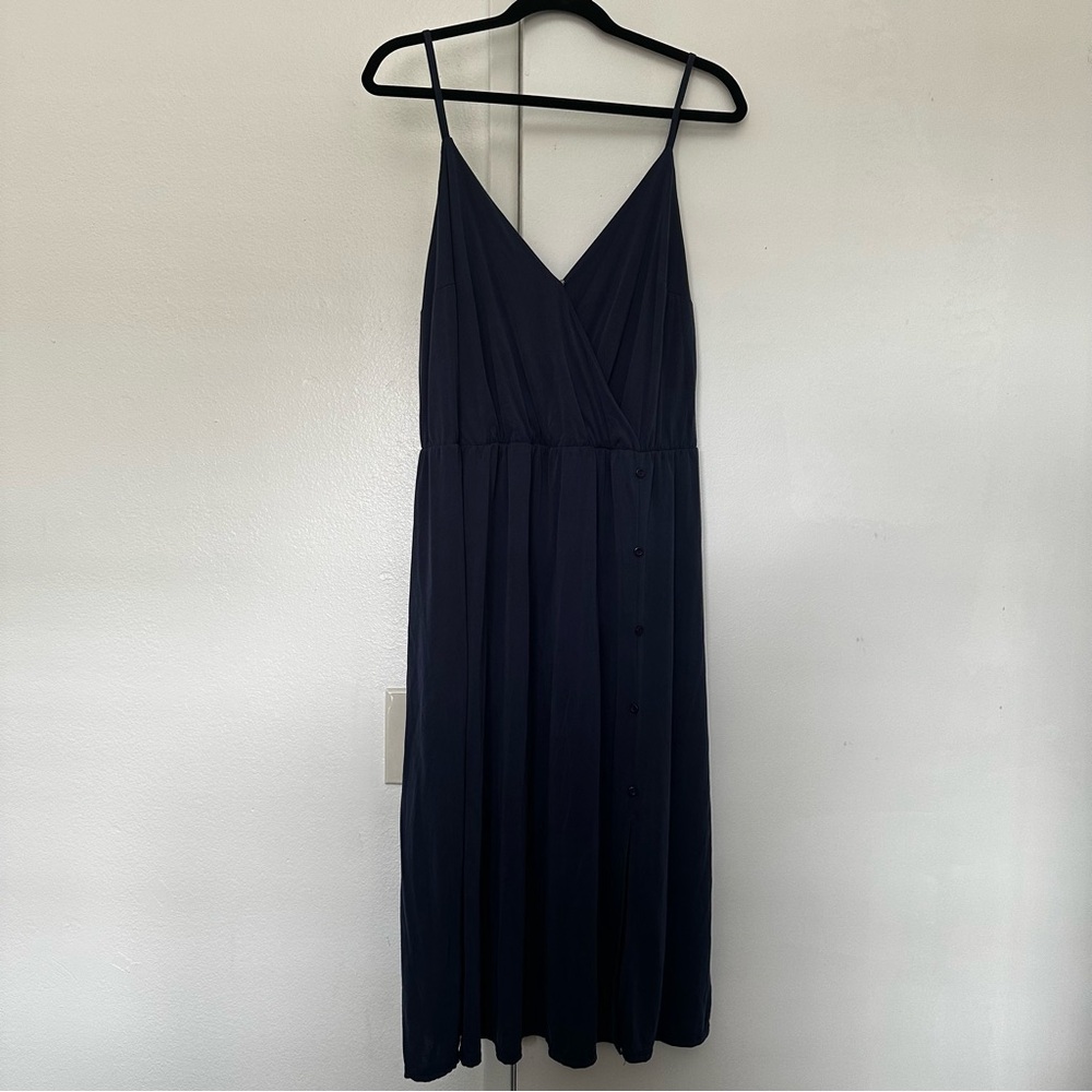Modcloth Navy Blue Spaghetti Strap Sundress Midi